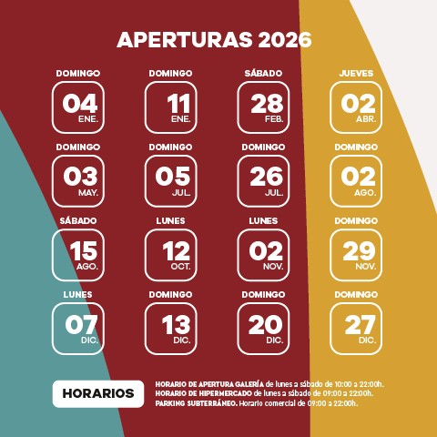 Evento: FESTIVOS DE APERTURA DE 2026