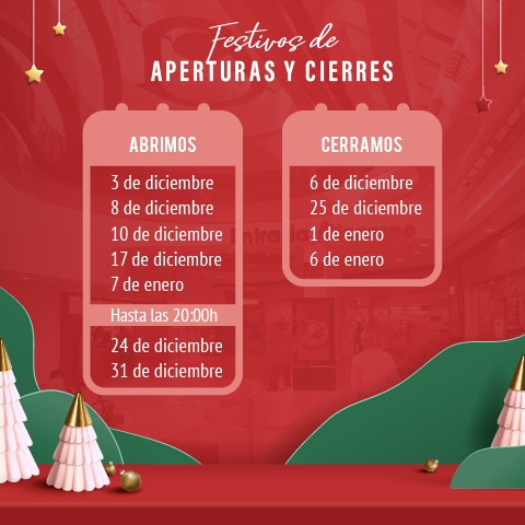 FESTIVOS DE APERTURAS Y CIERRES